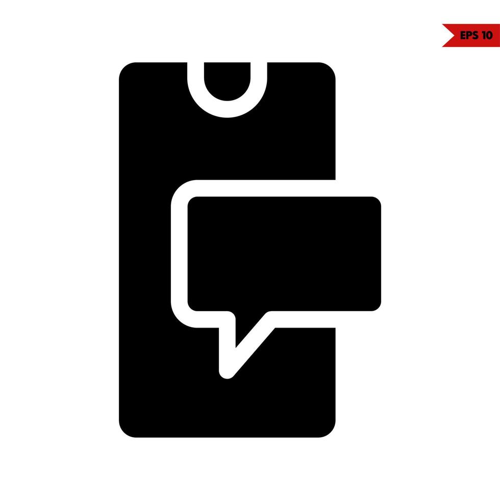 mobile phone with speech bubble line icon vector