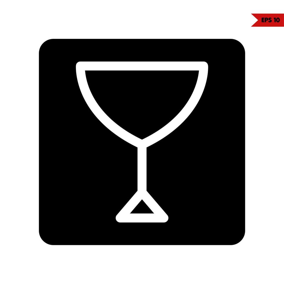 glass drink in frame glyph icon vector