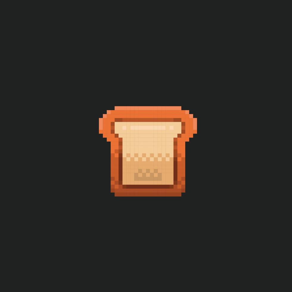 slice of bread in pixel art style vector