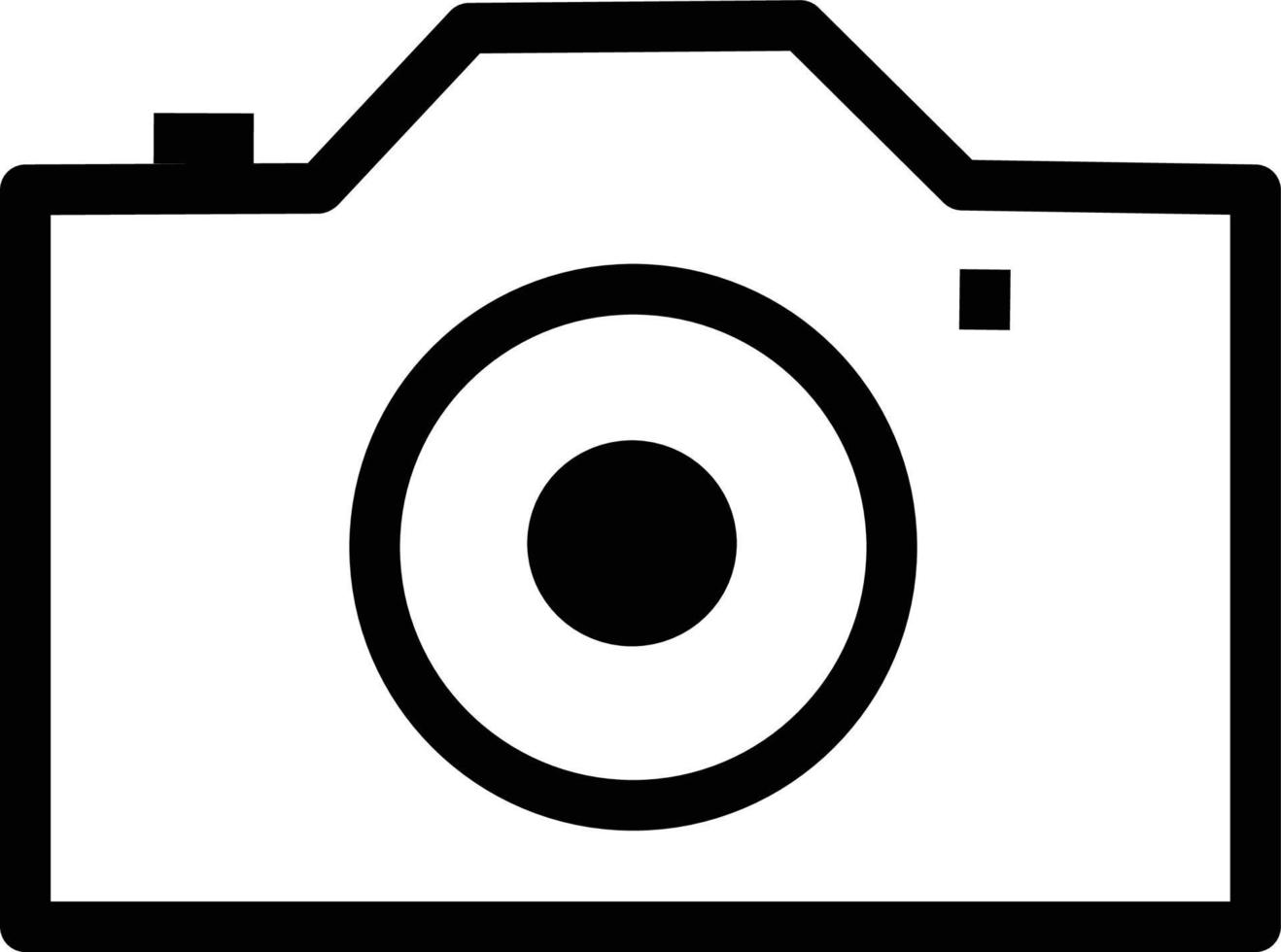 Simple clipart style retro camera outline icon vector