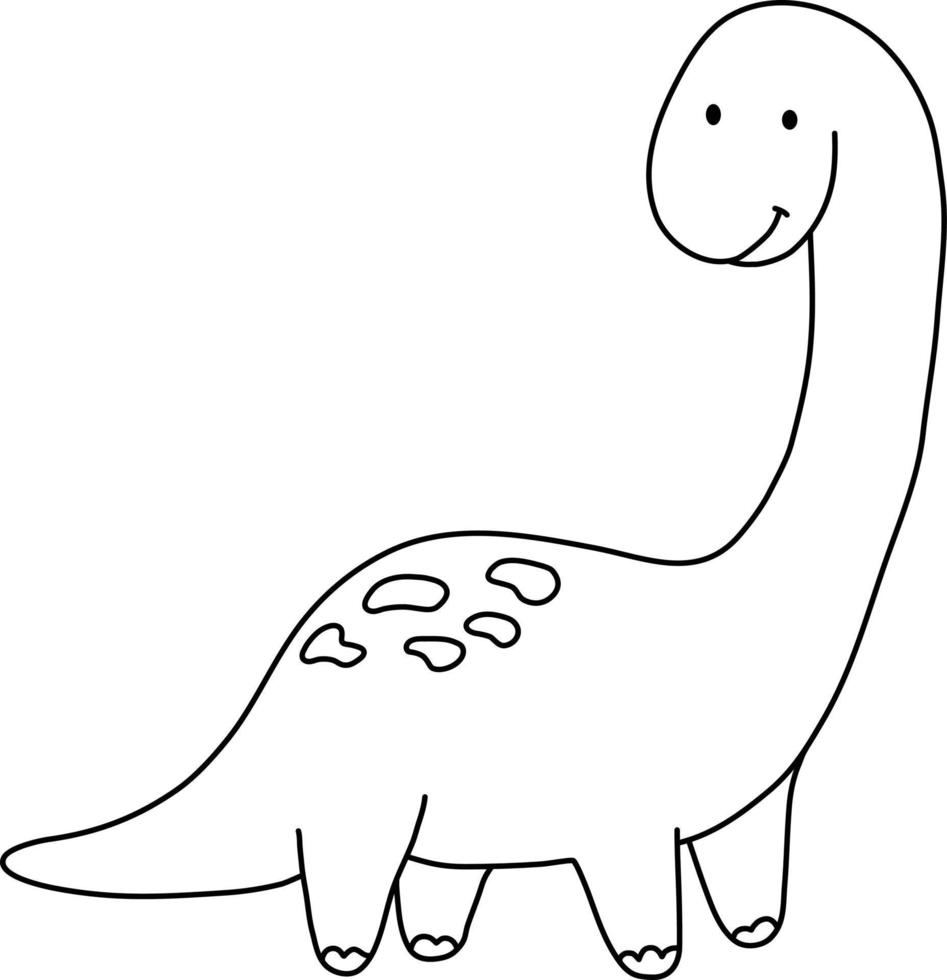 sencillo clipart estilo dibujos animados dinosaurio contorno icono vector