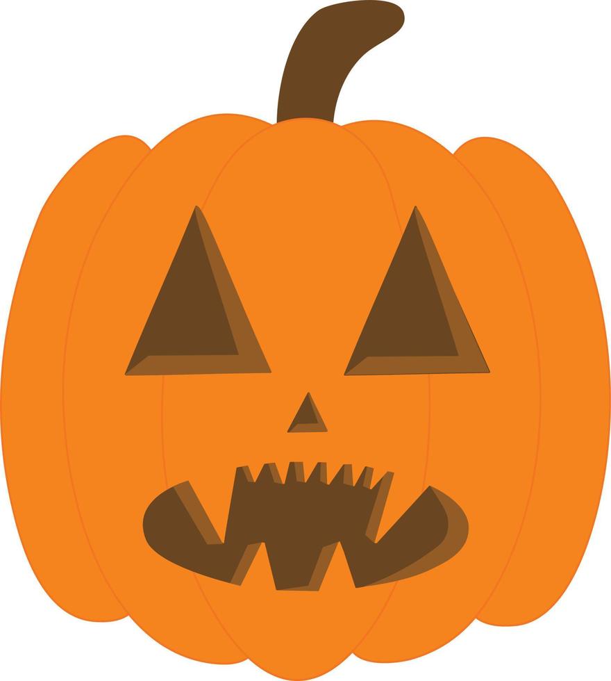 Simple clipart style Halloween Jack'O Lantern Pumpkin vector