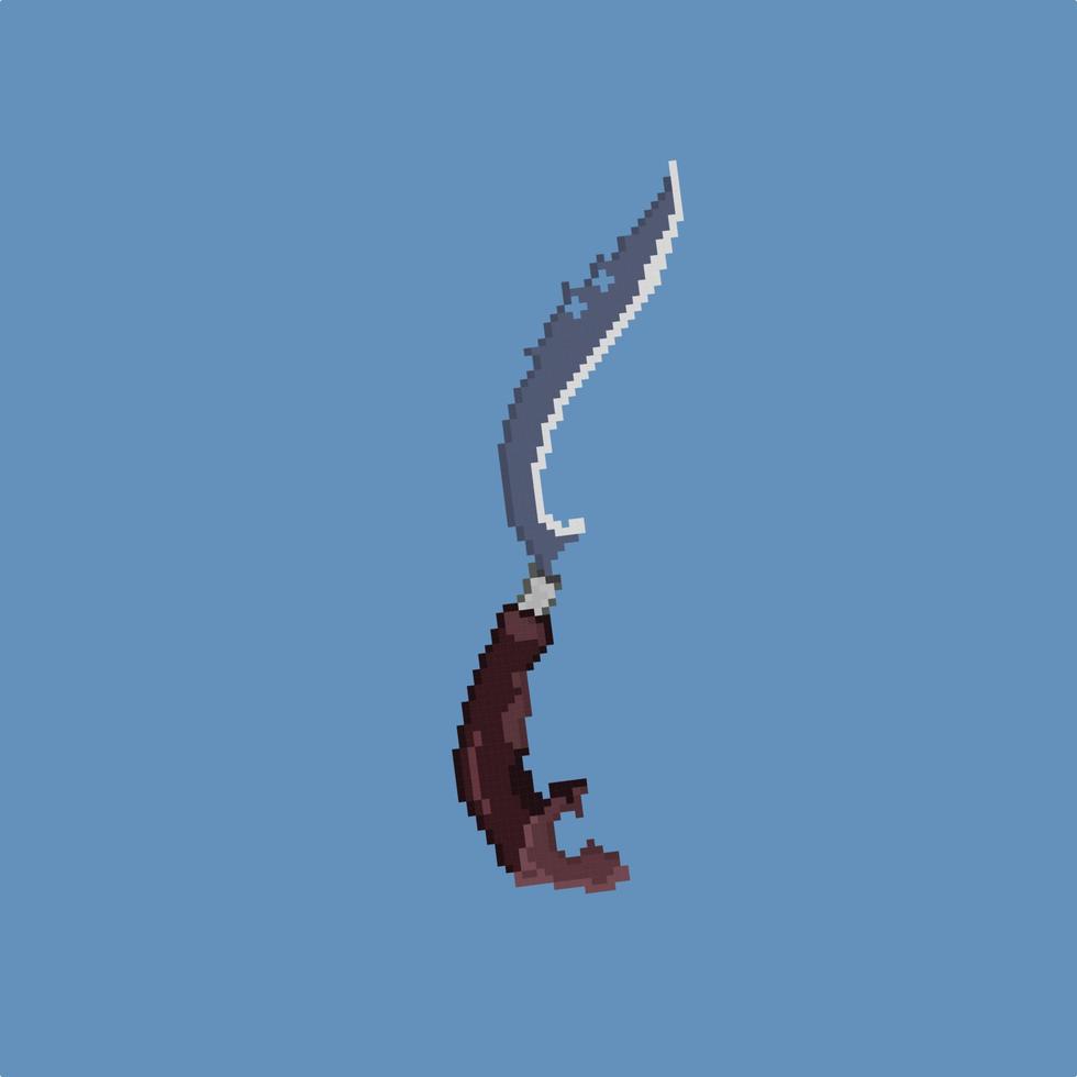traditional knife in pixel art style vector