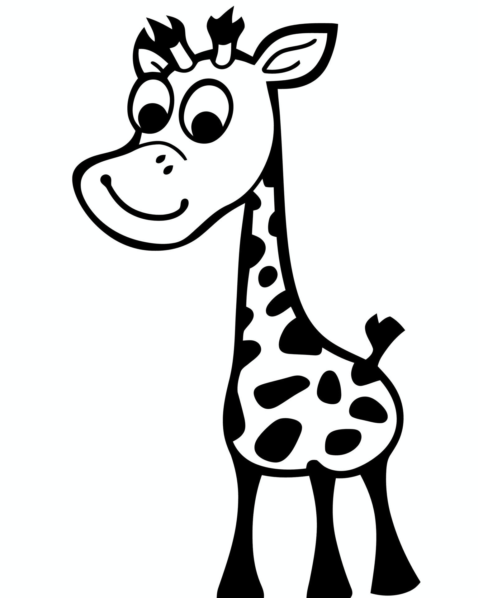 Black and White Giraffe 22780946 Vector Art at Vecteezy