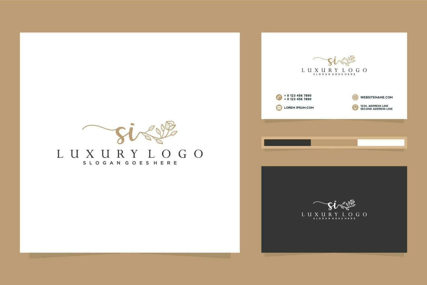 Initial SI Feminine logo collections and business card template Premium Vector