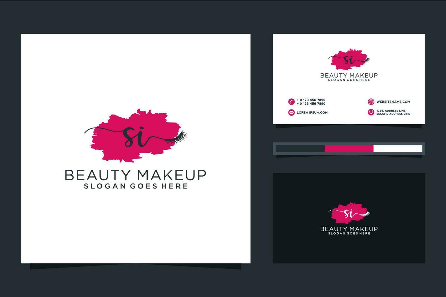Initial SI Feminine logo collections and business card template Premium Vector
