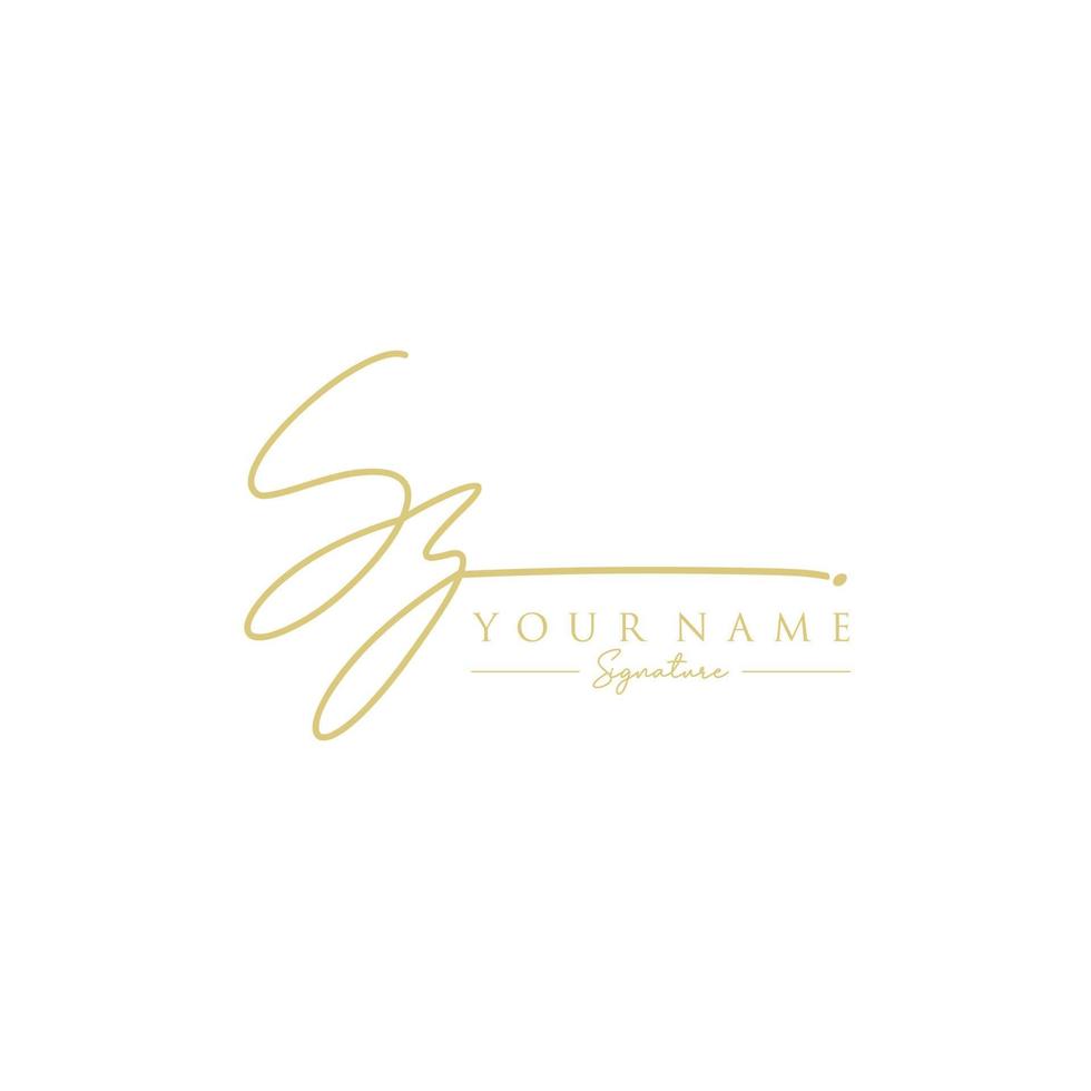 Letter SZ Signature Logo Template Vector