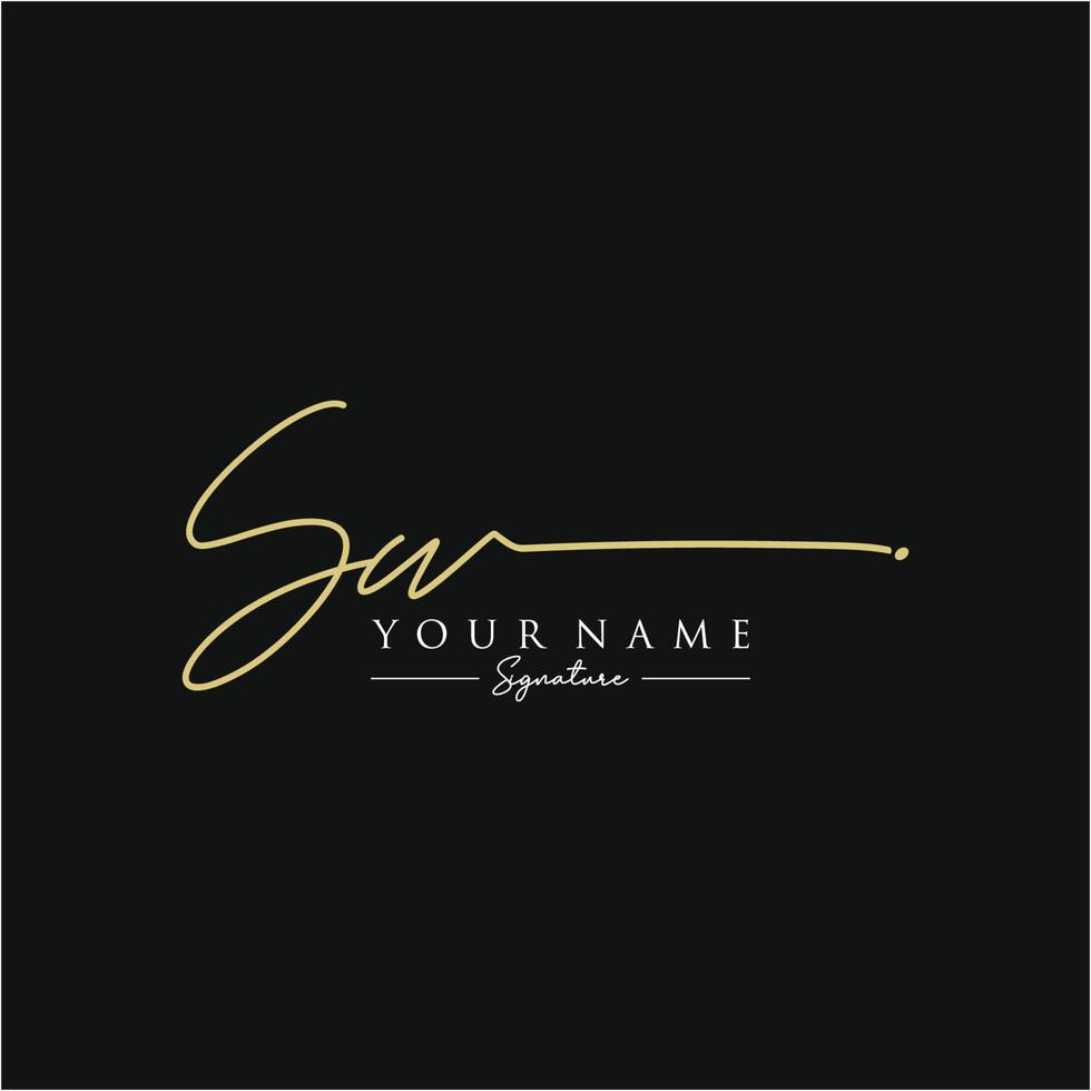 Letter SW Signature Logo Template Vector