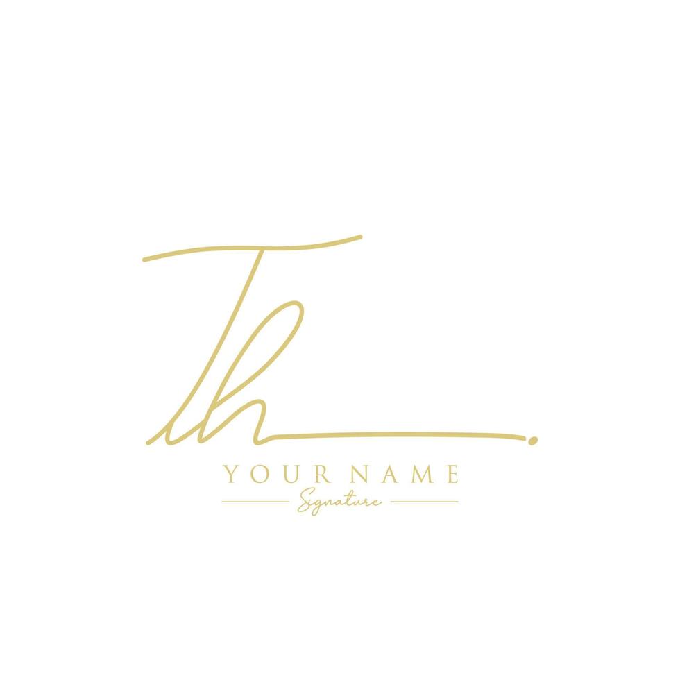 Letter TH Signature Logo Template Vector