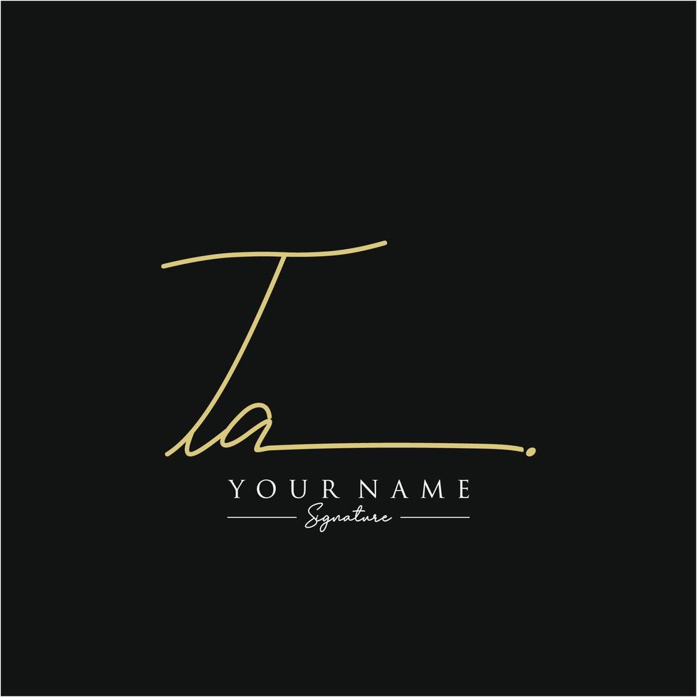 Letter TA Signature Logo Template Vector