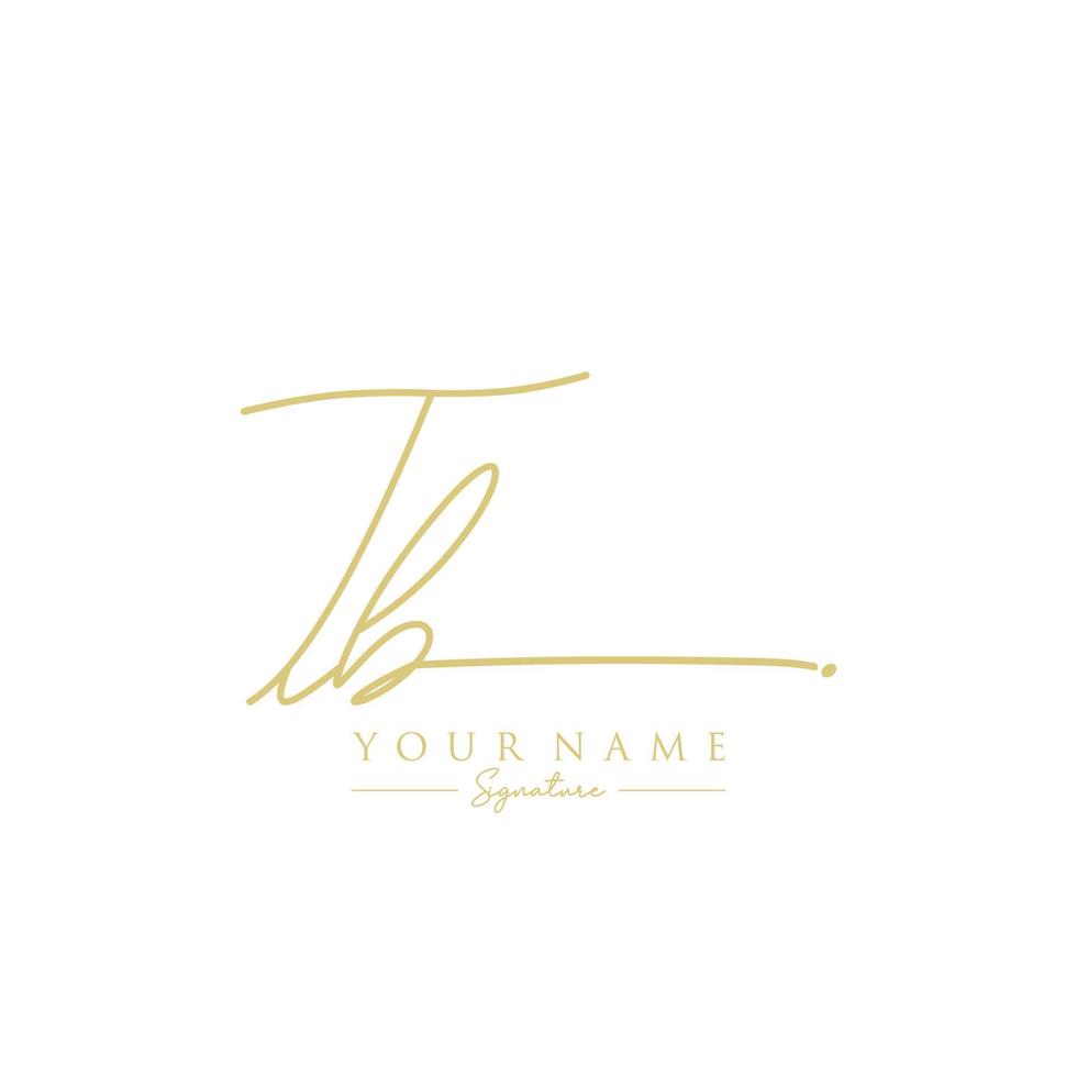 Letter TB Signature Logo Template Vector