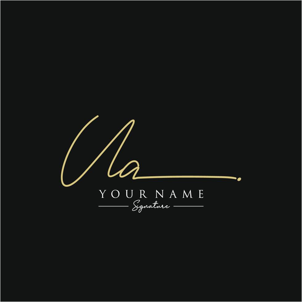 Letter UA Signature Logo Template Vector