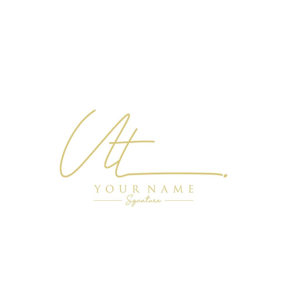 Letter UT Signature Logo Template Vector