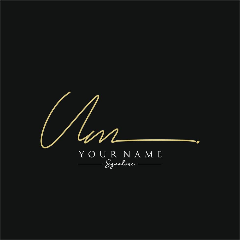 Letter UM Signature Logo Template Vector