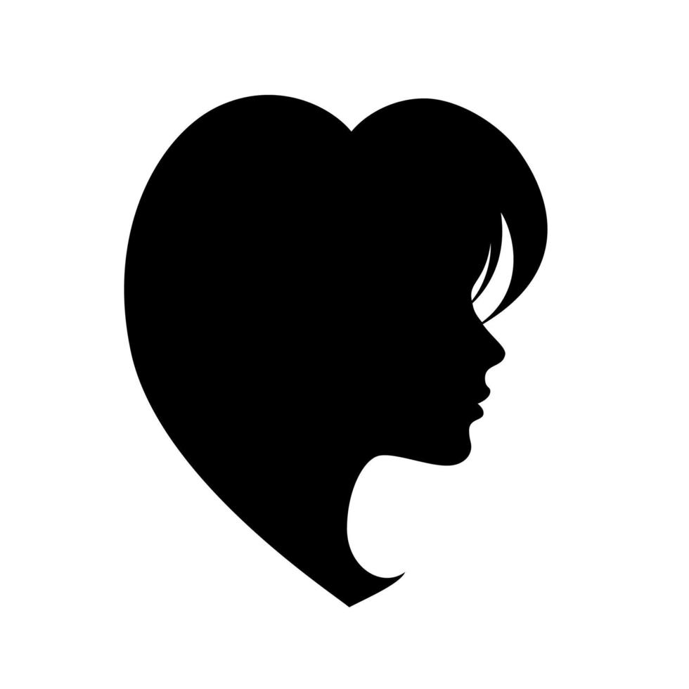 Woman face silhouette. Vector Illustration