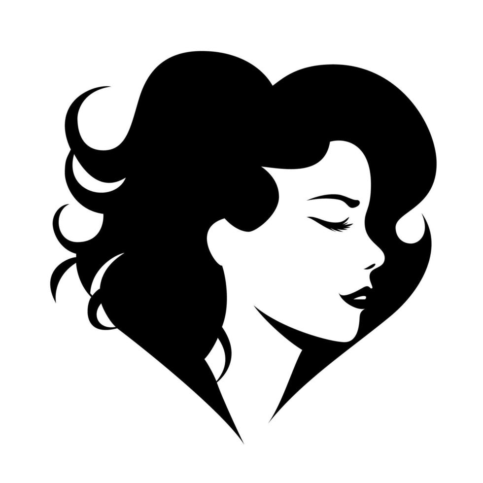 Woman face silhouette. Vector Illustration