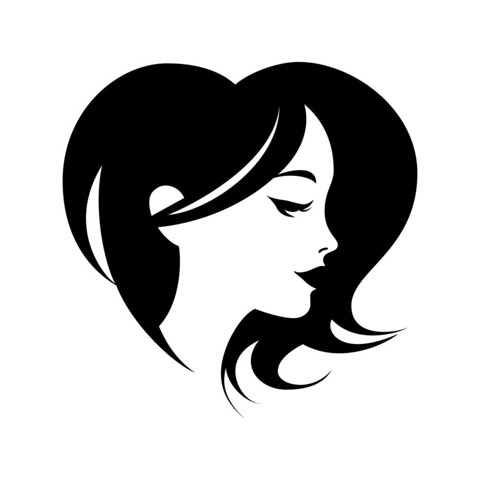 mujer cara silueta. vector ilustración