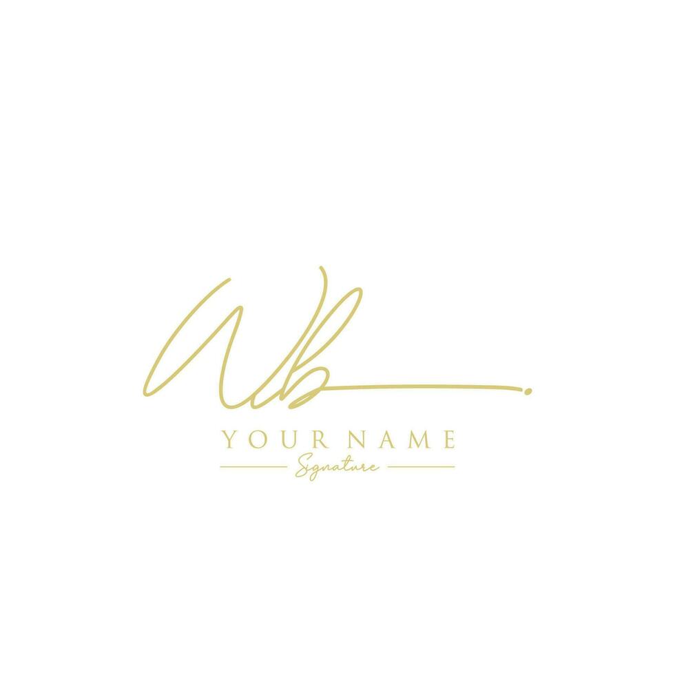 Letter WB Signature Logo Template Vector