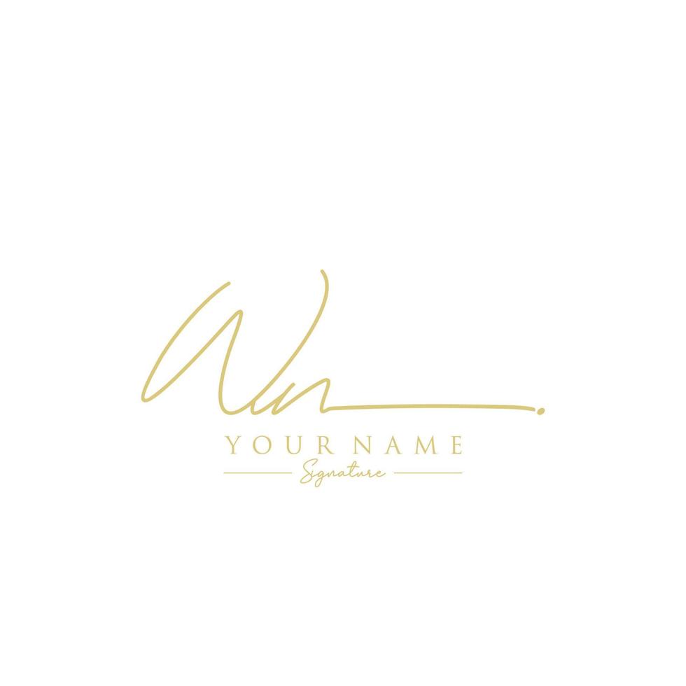 Letter WN Signature Logo Template Vector