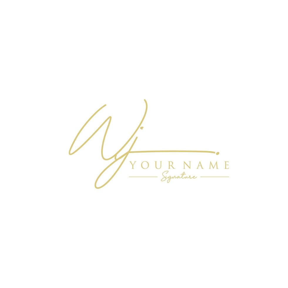 Letter WJ Signature Logo Template Vector