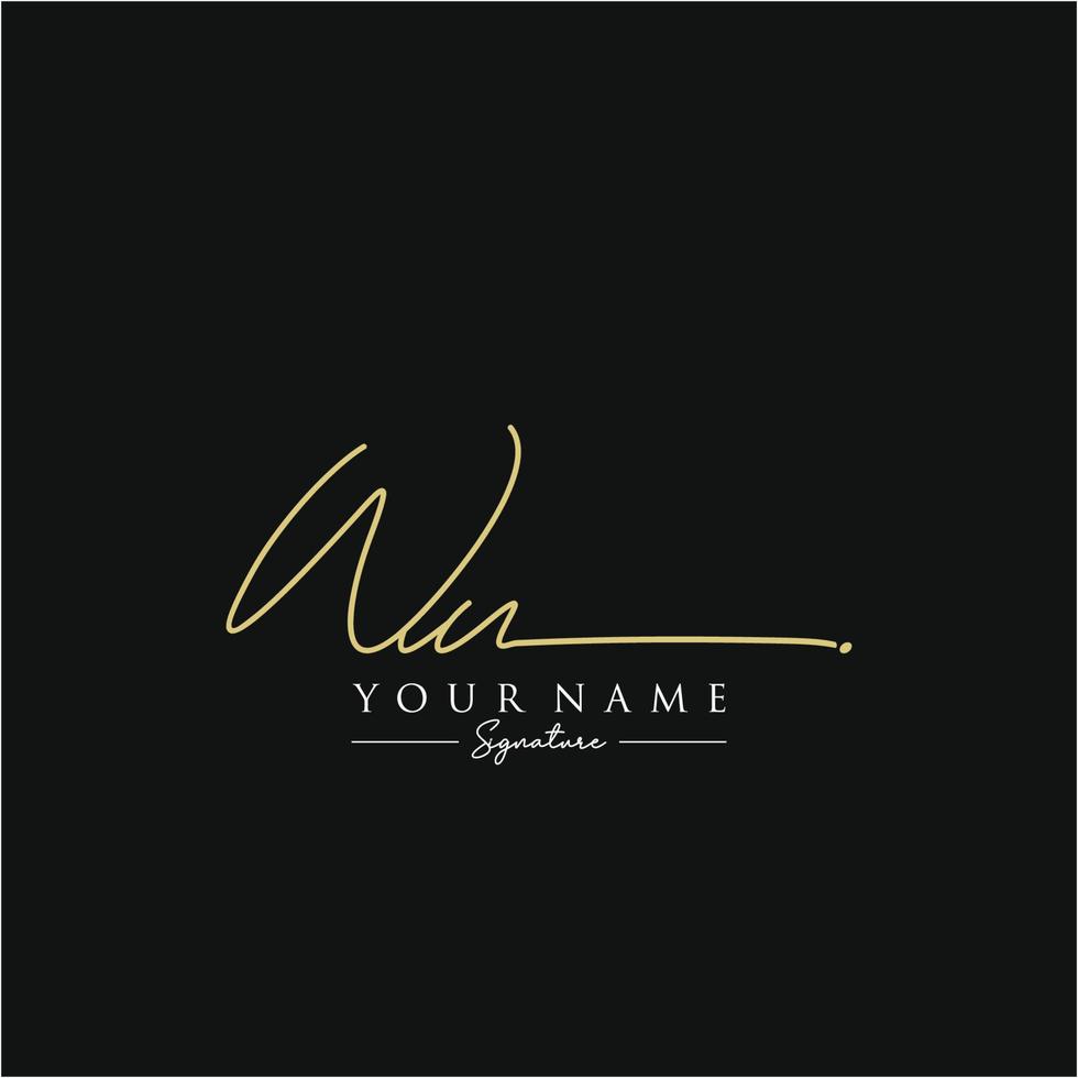 Letter WU Signature Logo Template Vector