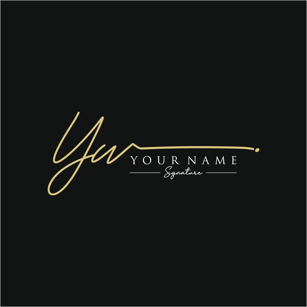 Letter YW Signature Logo Template Vector