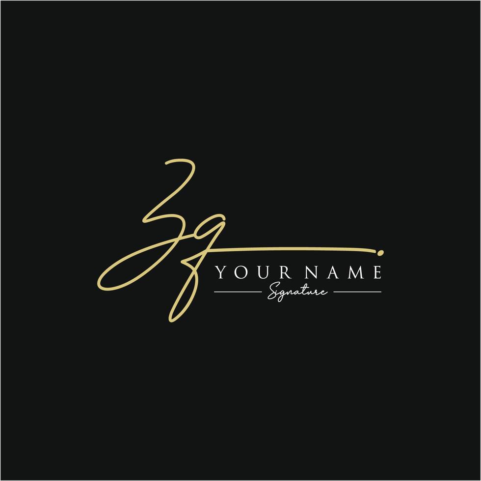 Letter ZQ Signature Logo Template Vector