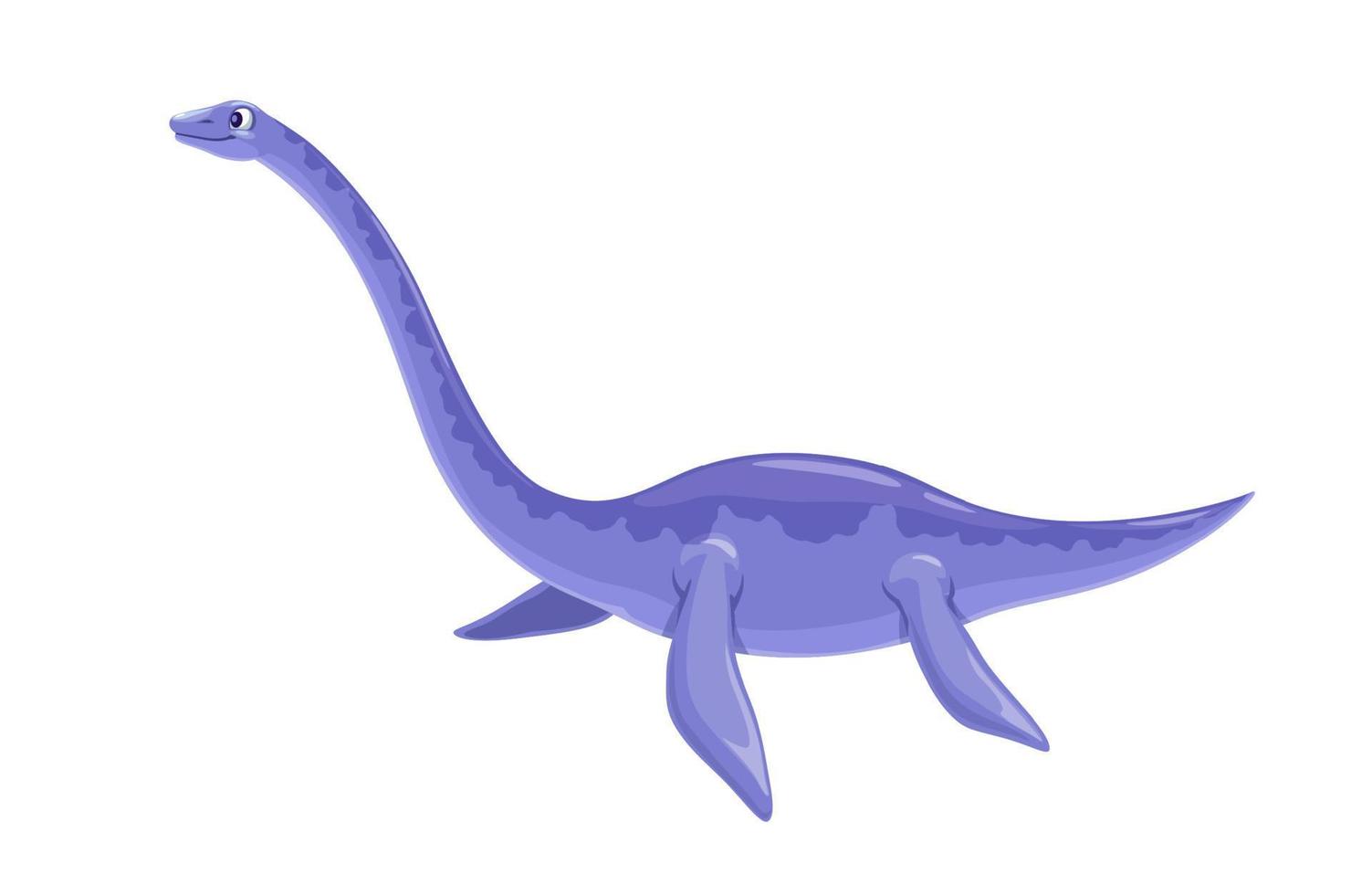 dibujos animados elasmosaurio dinosaurio plesiosauro personaje vector