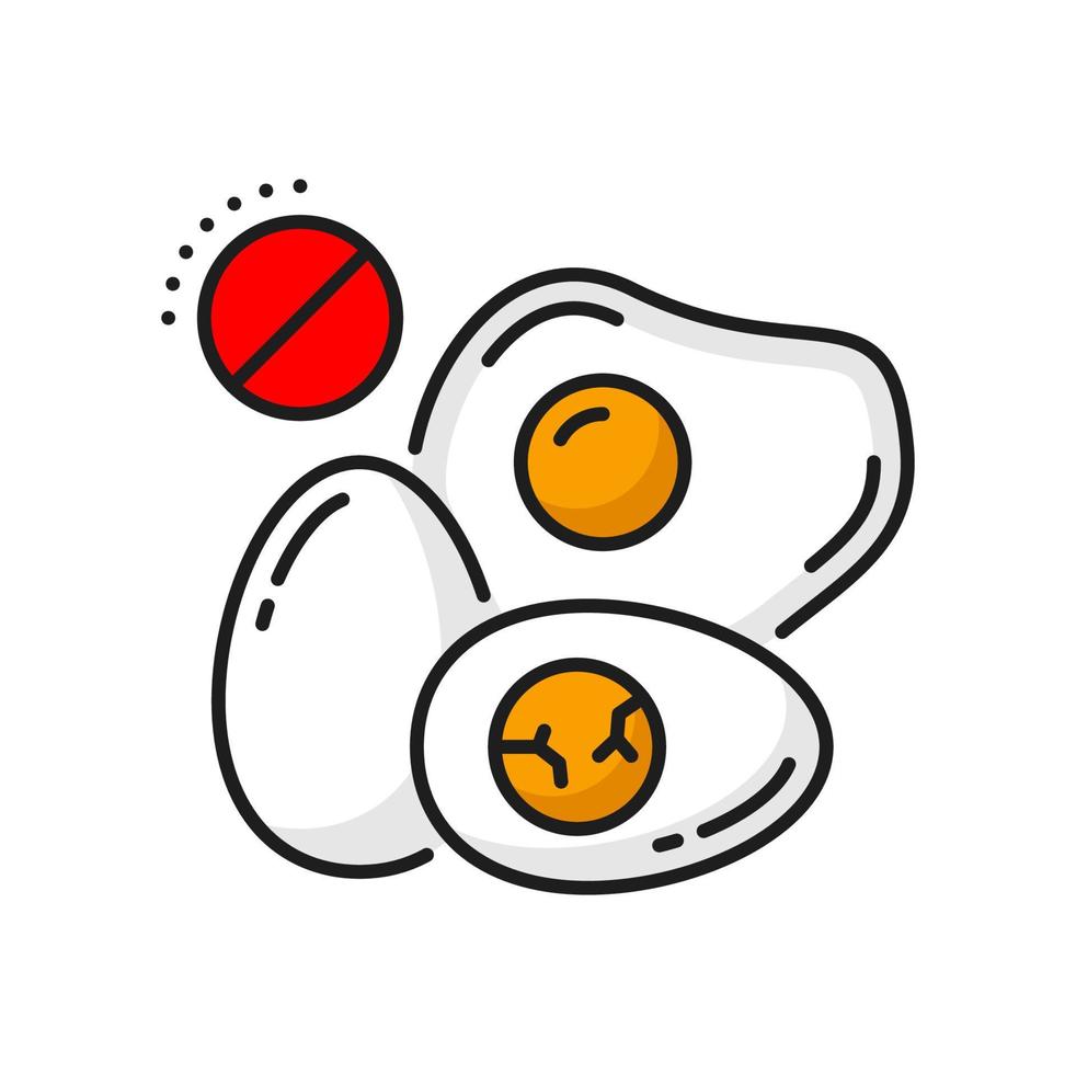 huevos proteína, comida alergia color línea icono vector