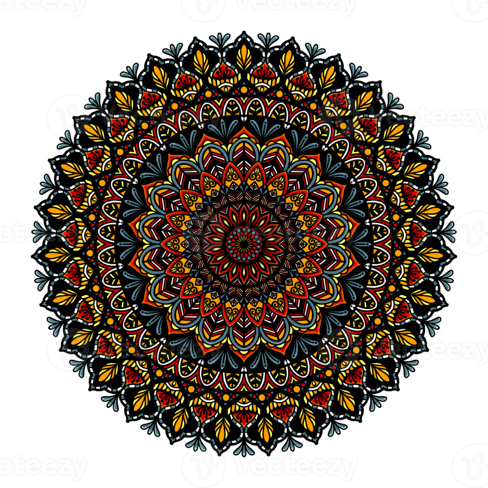 African mandala colorful pattern. Illustration colorful mandala paint