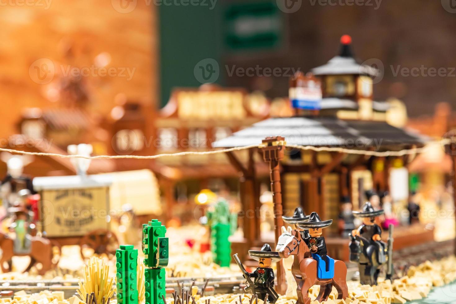 Colorful plastic building blocks - fun and education photo