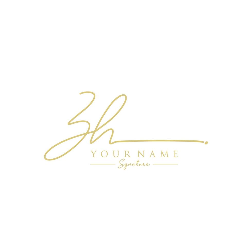 Letter ZH Signature Logo Template Vector