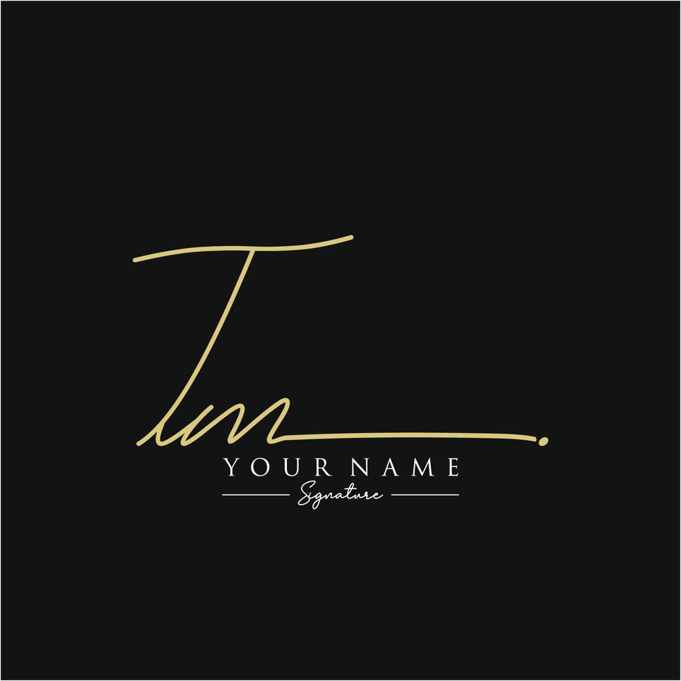Letter TM Signature Logo Template Vector
