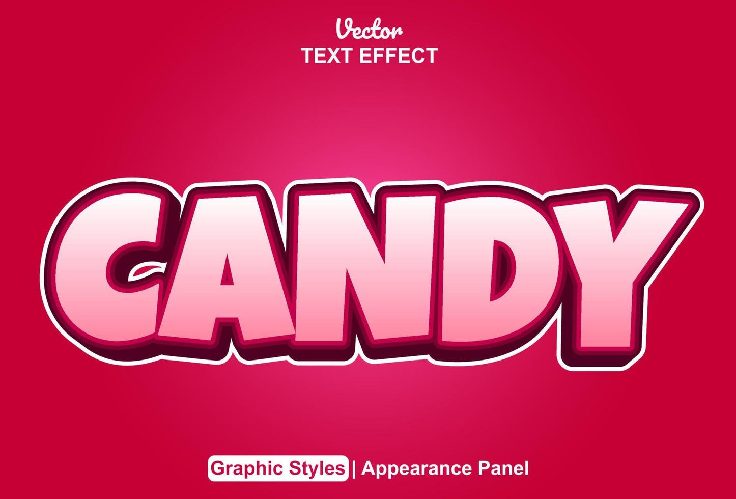 candy text effect with pink graphic style and editable. vector