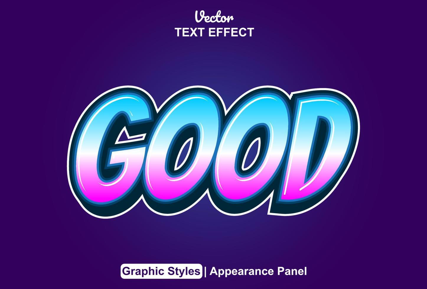 good text effect with blue graphic style and editable. vector