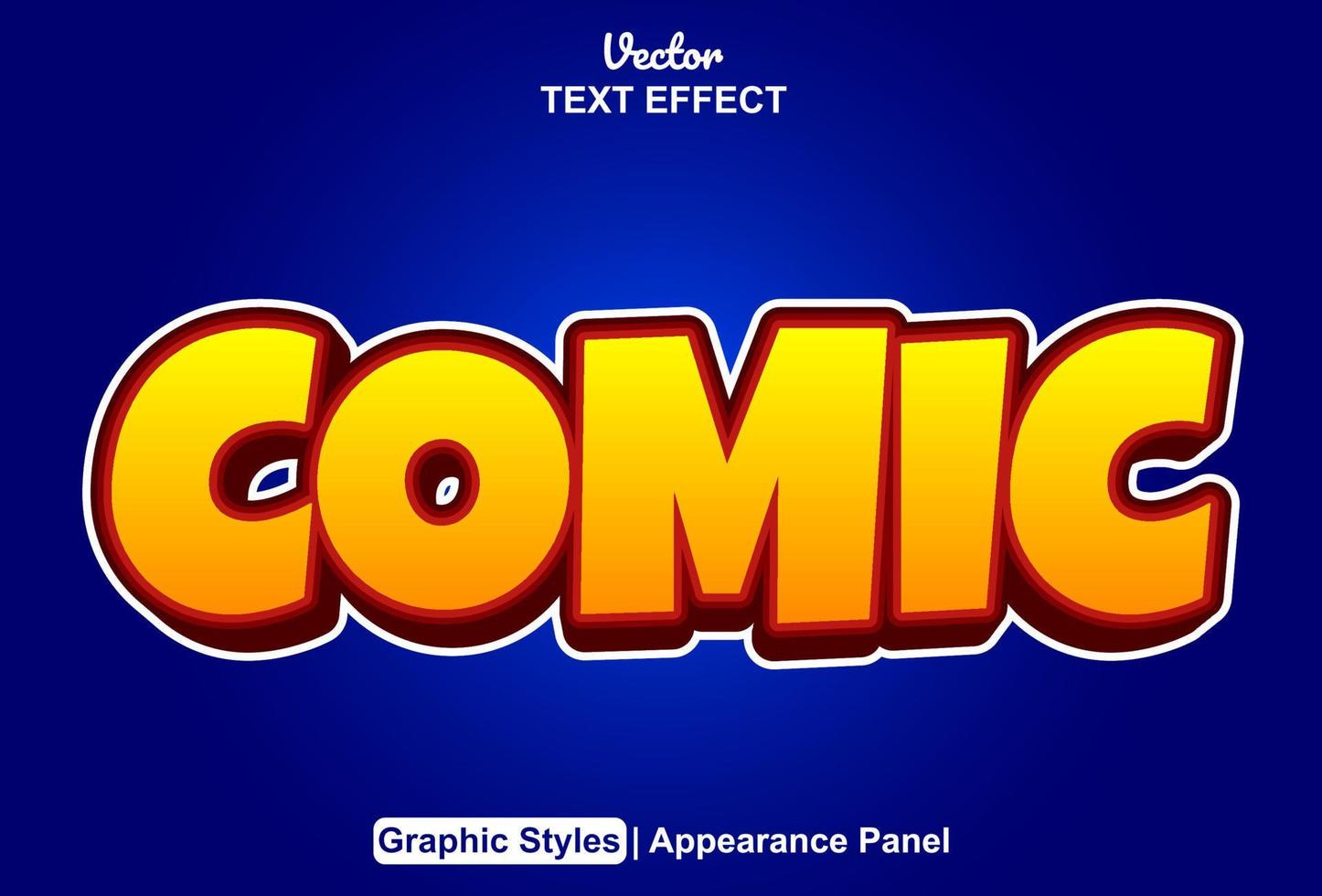 comic text effect with orange graphic style and editable. vector