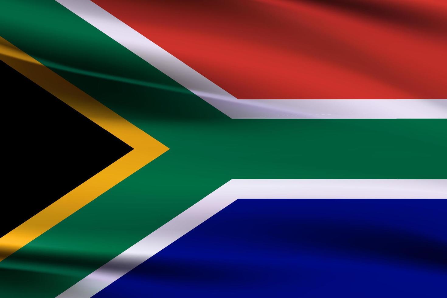 South African flag, Waving world flags. Silk, satin texture. 3d Illustration. vector