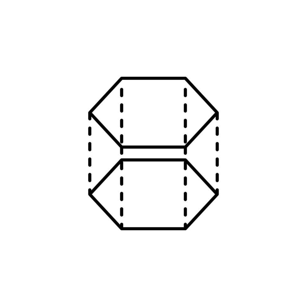 3d hexagon with dashed lines vector icon