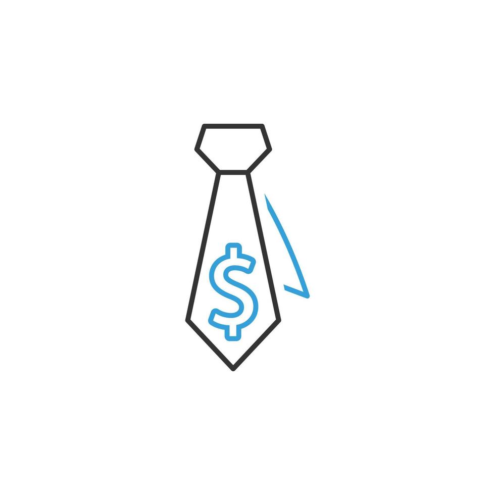 finances, tie 2 colored line vector icon