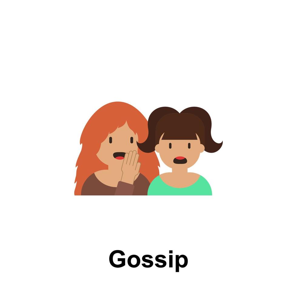 gossip, female color vector icon