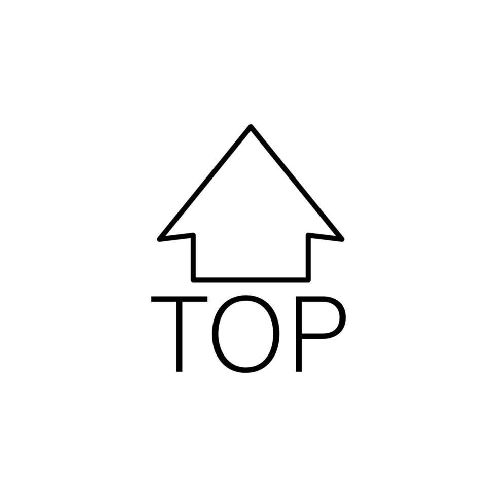 top arrow sign outline vector icon