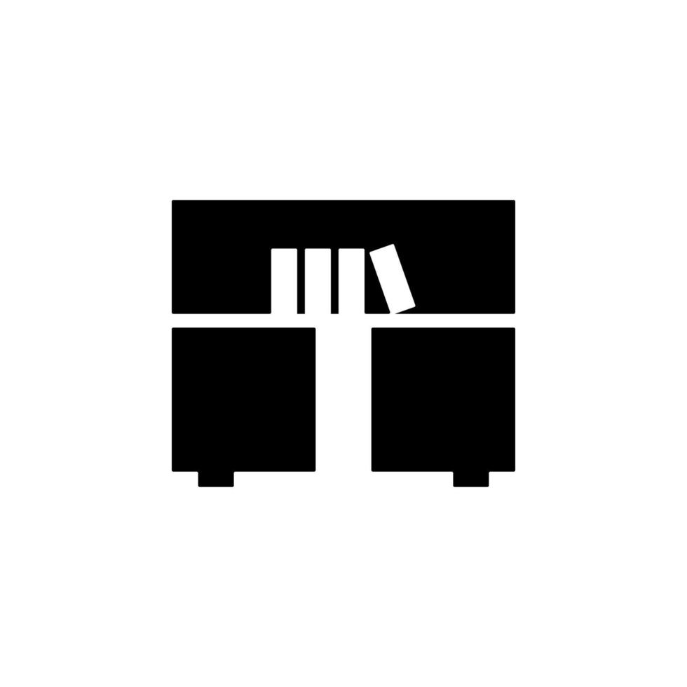 bookcase glyph vector icon