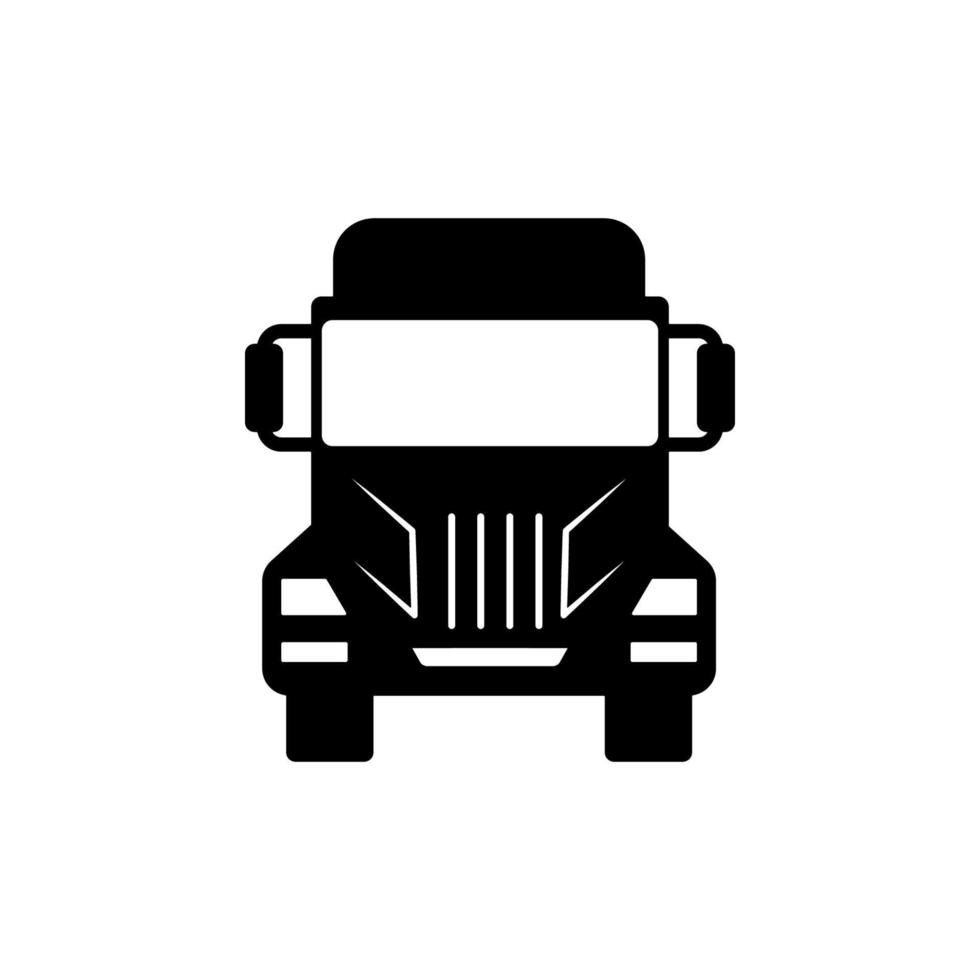 front view truck, auto vector icon