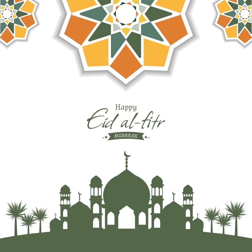 eid al fitr mubarak greeting design vector