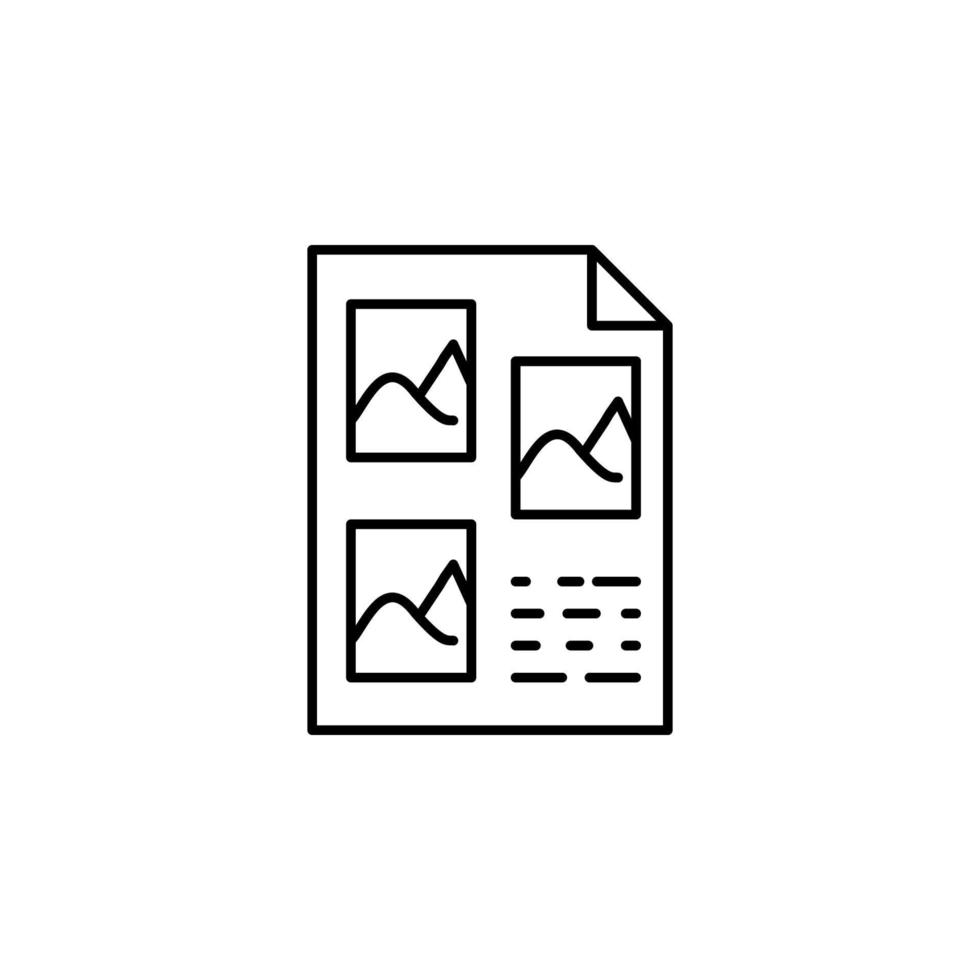 Layout, list, picture on document vector icon