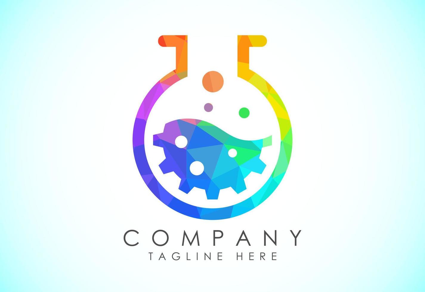 Polygonal lab logo design vector template, Low poly lab logo science vector illustration