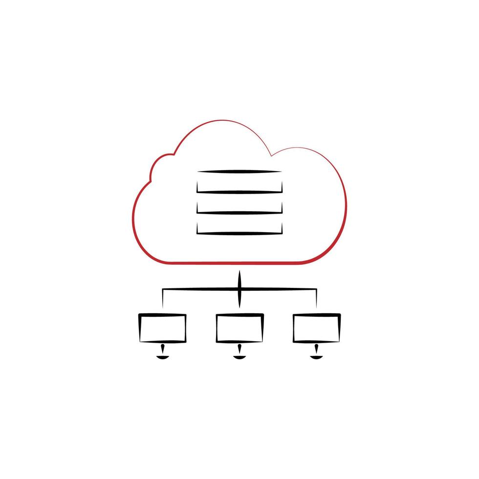 icono de vector de almacenamiento en la nube