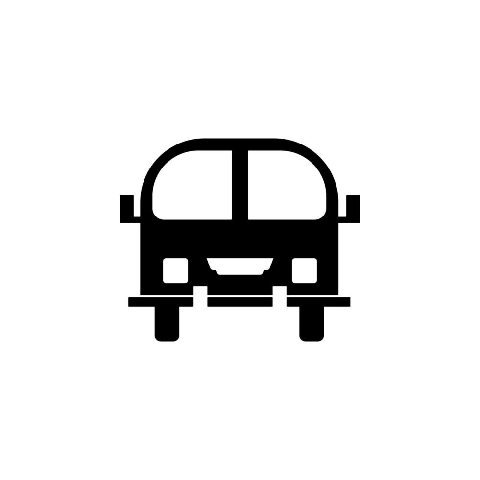 front view bus, car vector icon