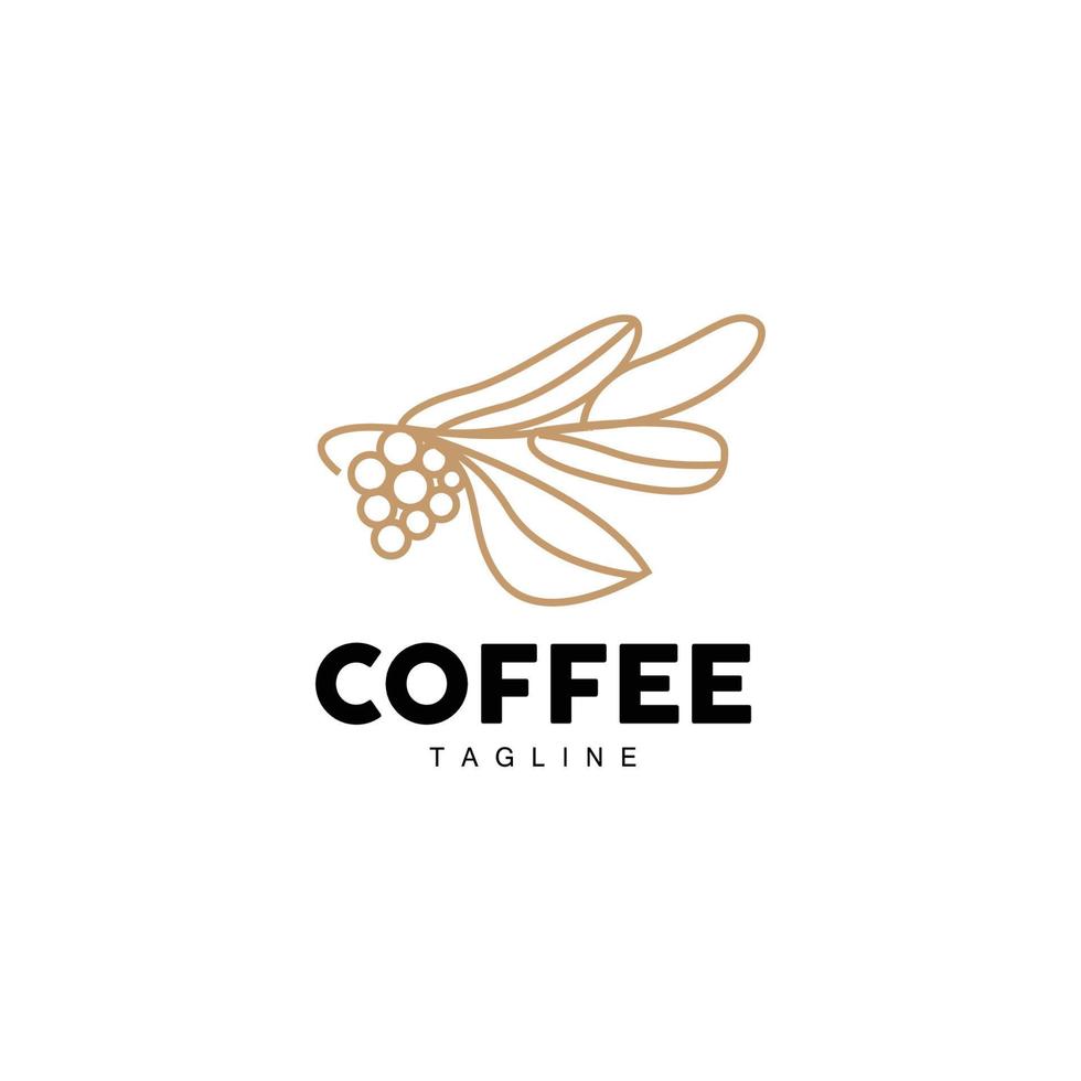 Coffee Logo, Coffee Tree Design, Cafe Drink Vector, Icon Brand Illustration Symbol vector