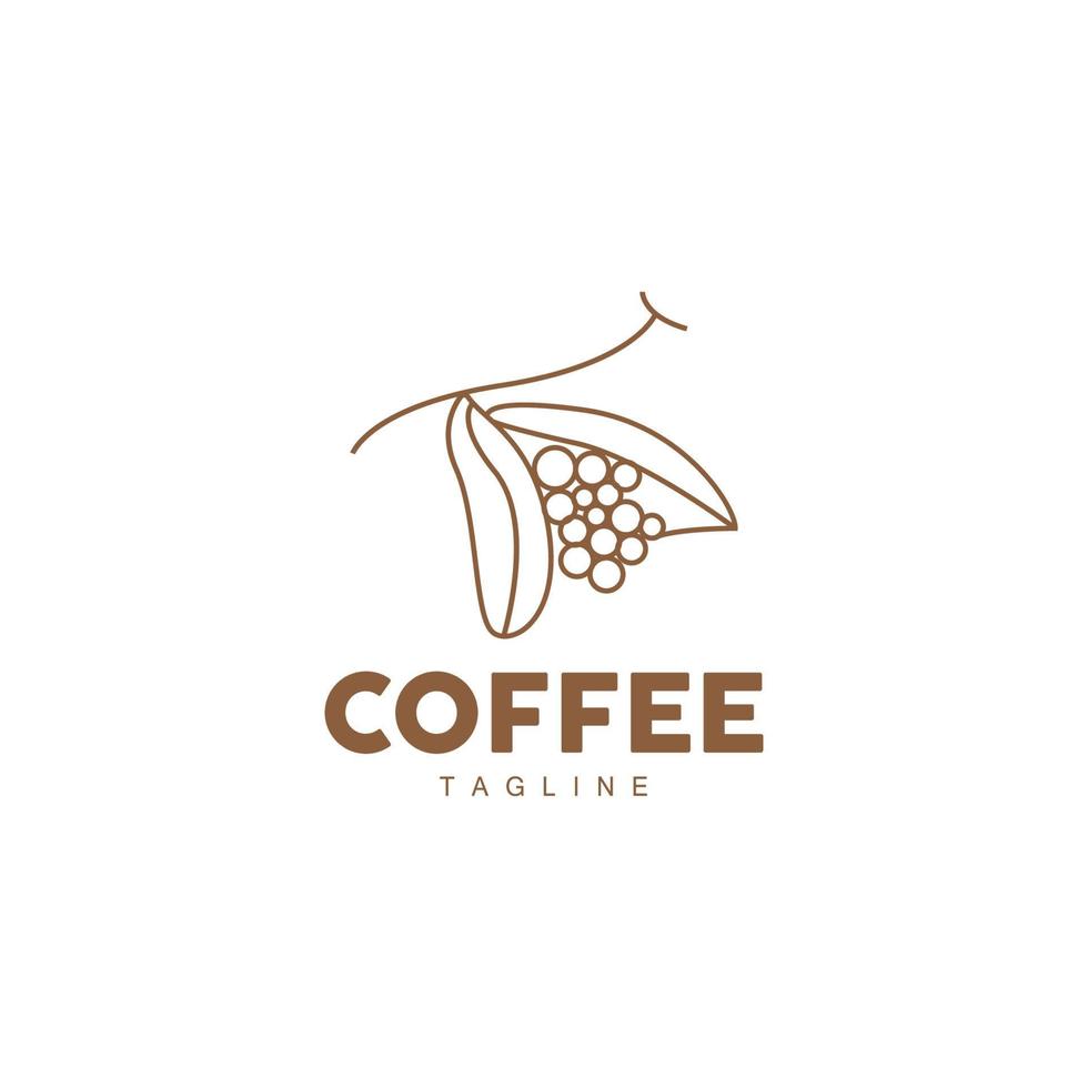 Coffee Logo, Coffee Tree Design, Cafe Drink Vector, Icon Brand Illustration Symbol vector